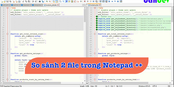 So sánh 2 file trong notepad++ how to compare show different two file
