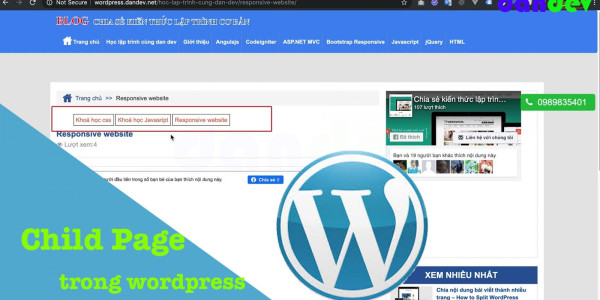 Sử dụng child page trong wordpress như thế nào?