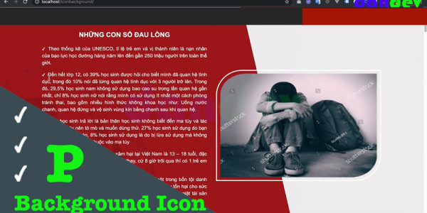 Xử lý icon background với thẻ p như thế nào?